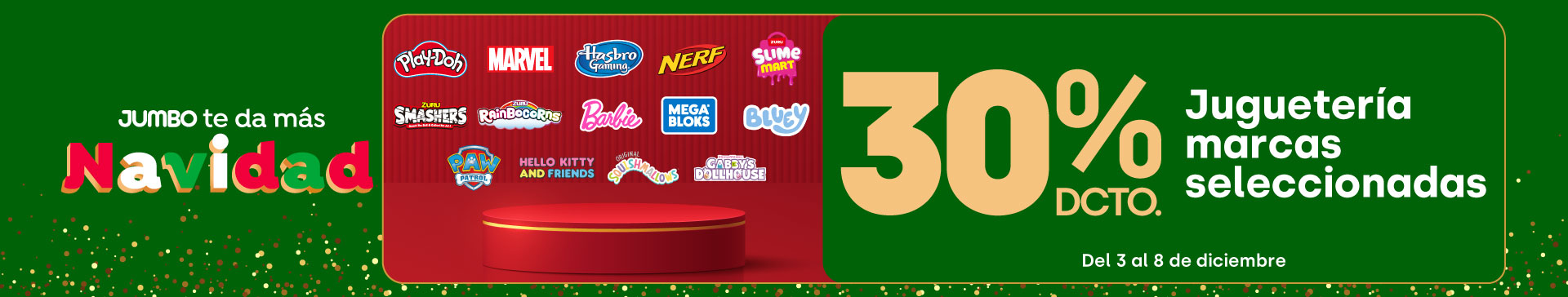 Ciclos - Juguetería marcas seleccionadas 30%dcto. (Juegos Hasbro, Playdoh, Nerf, Mr Beast, Goo Jit Zu, Mini Brands, Max, Monster Hight, Fisher Price, Hello Kitty, Bluey) - 03-12-2025 al 08-12-2025