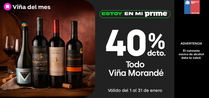 Prime - TODO VIÑA MORANDE 40% DESCTO - 01-01-2026 al 31-01-2026