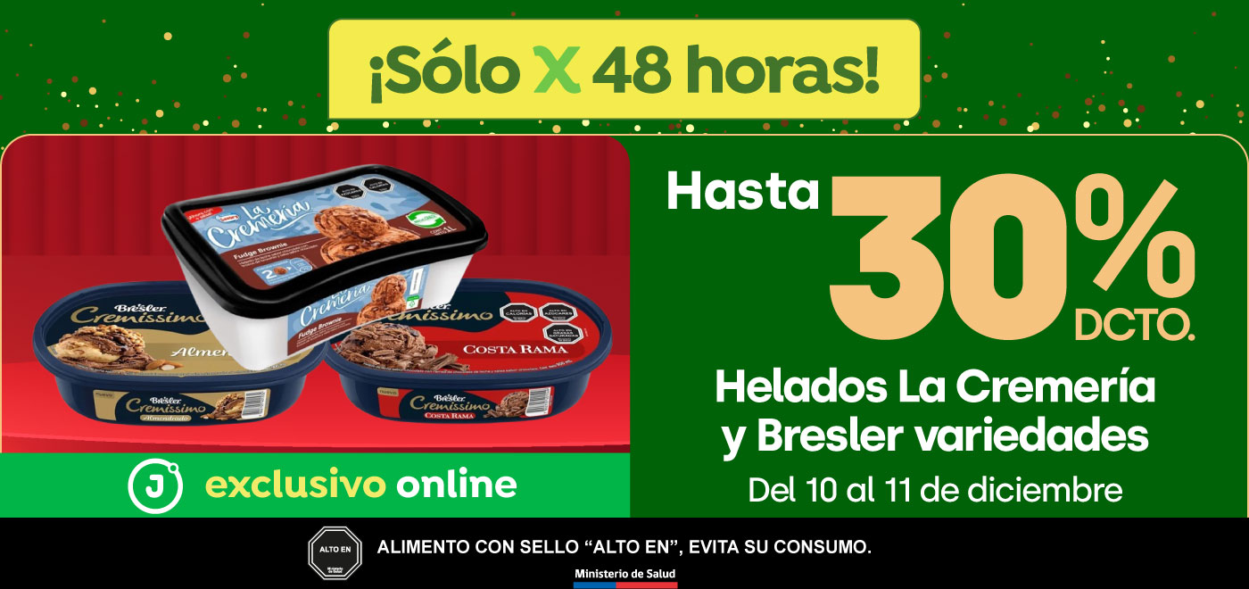 Bombazo exclusivo ecomm - BOMBAZO HASTA 30% DSCTO HELADOS LA CREMERÍA Y BRESLER VARIEDADES - 10-12-2025 al 11-12-2025