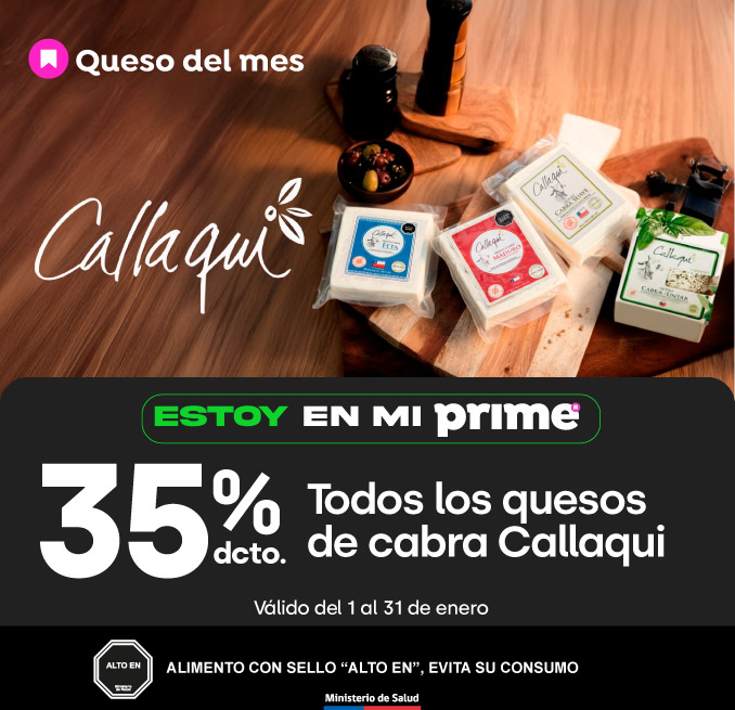 Prime - 35% TODOS LOS QUESOS DE CABRA CALLAQUI - 01-01-2026 al 31-01-2026