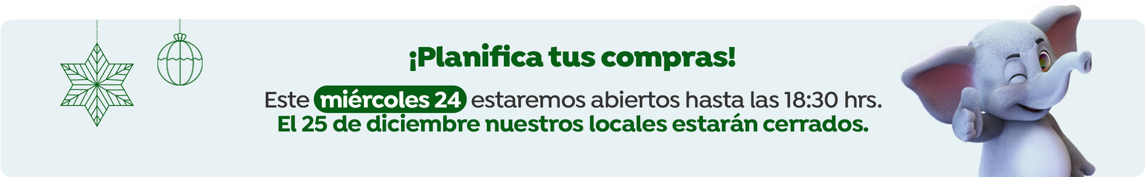 informativo horarios navidad