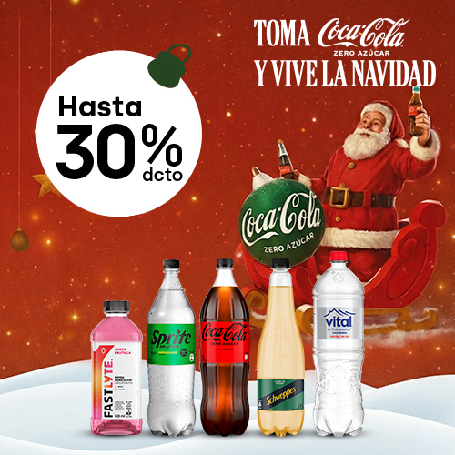 Bebidas y aguas hasta 30% dcto.