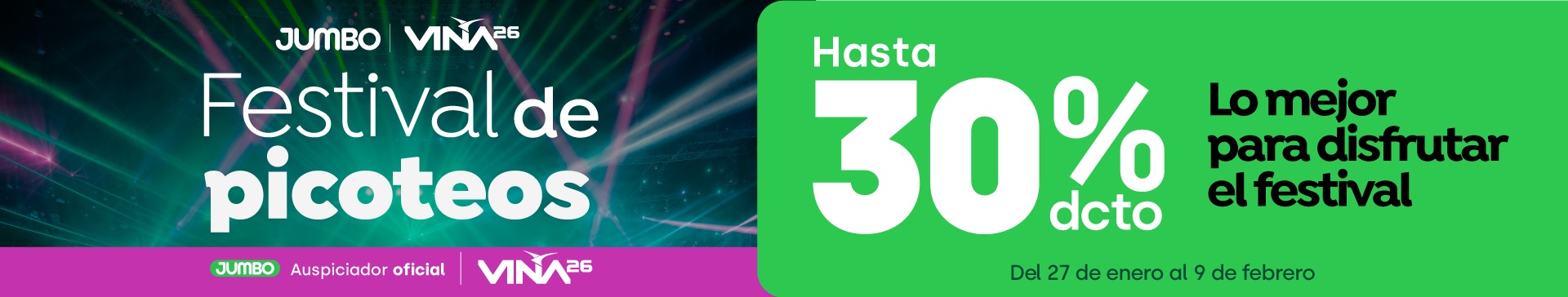 Especial - Todas las ofertas del festival de picoteo hasta un 30%dcto - Lo mejor para disfrutar el festival. - 27-01-2026 al 09-02-2026