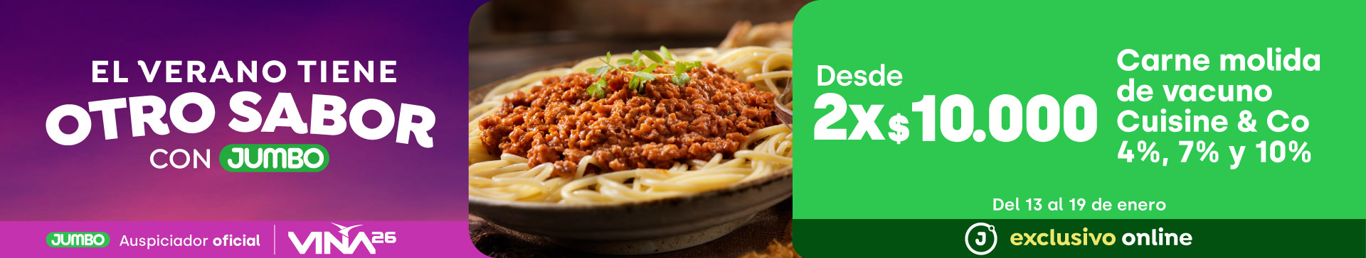 Bombazo exclusivo ecomm - Carne molida de vacuno C&CO 4%, 7% y 10% desde 2x $10.000 - 13-01-2026 al 19-01-2026