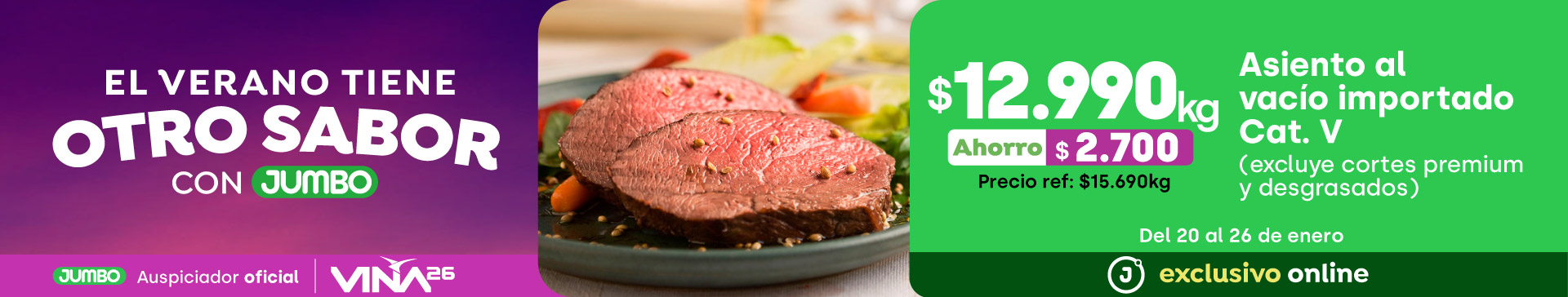 Bombazo exclusivo ecomm - Asiento al vacío Cat V $12.990 kg (p.ref. $15.690 kg) - 20-01-2026 al 26-01-2026