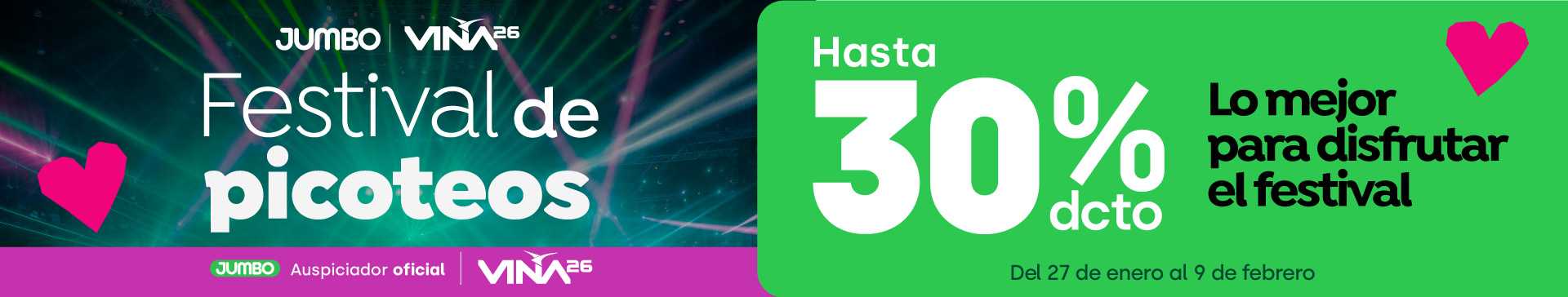 Especial - Todas las ofertas del festival de picoteo hasta un 30%dcto - Lo mejor para disfrutar el festival. - 27-01-2026 al 09-02-2026