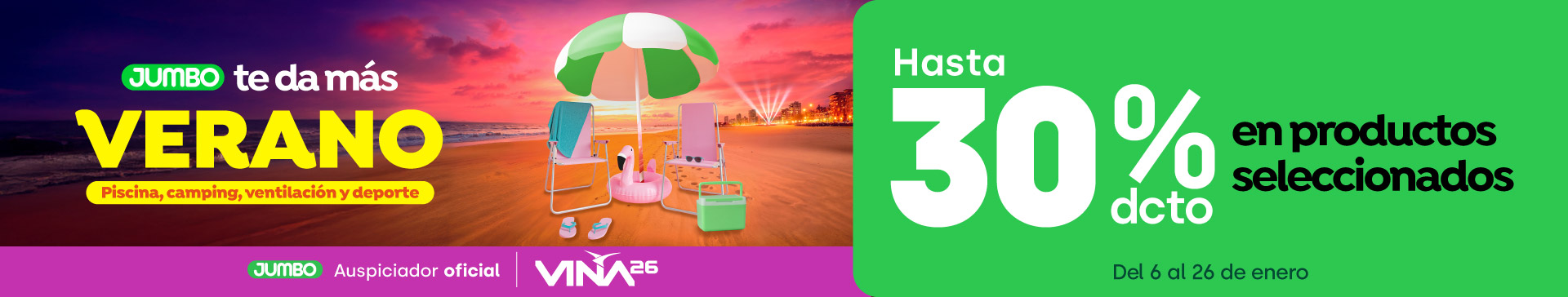 Especial - Especial Verano: ¡Jumbo te da más verano! hasta 30%dcto en lo mejor para tu verano. - 06-01-2026 al 26-01-2026