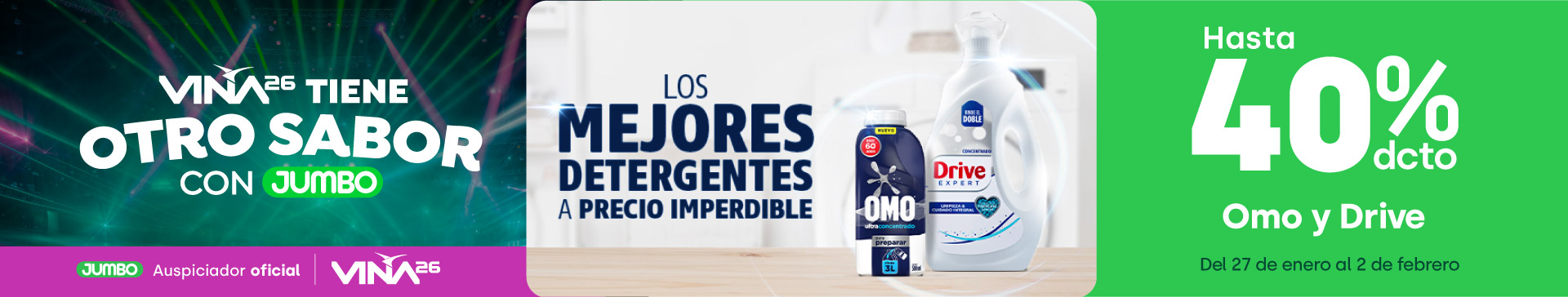 Banner ppal proveedor - UNILEVER - Detergentes hasta 40% dcto - 27-01-2026 al 2-02-2026