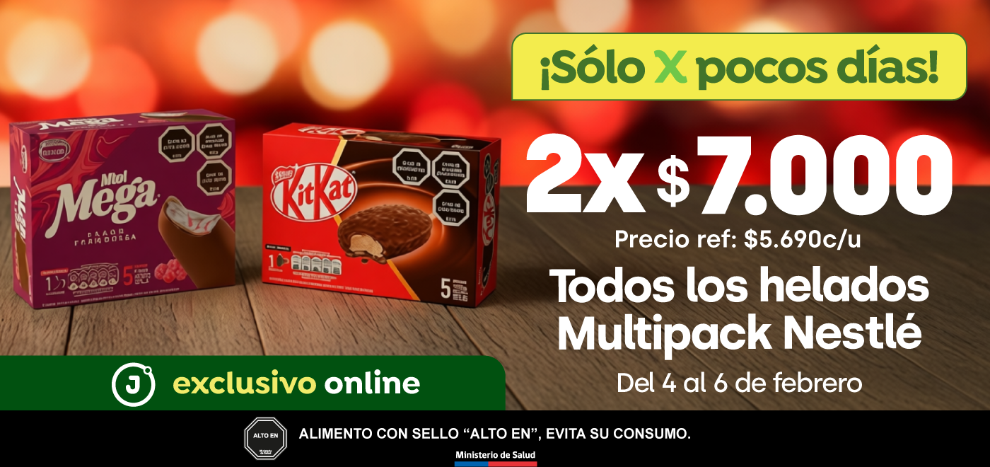 Bombazo exclusivo ecomm - DESDE 2X7000 TODOS LOS HELADOS MULTIPACK NESTLÉ / PRECIO REF: 5.690 C/U - 04-02-2026 al 06-02-2026
