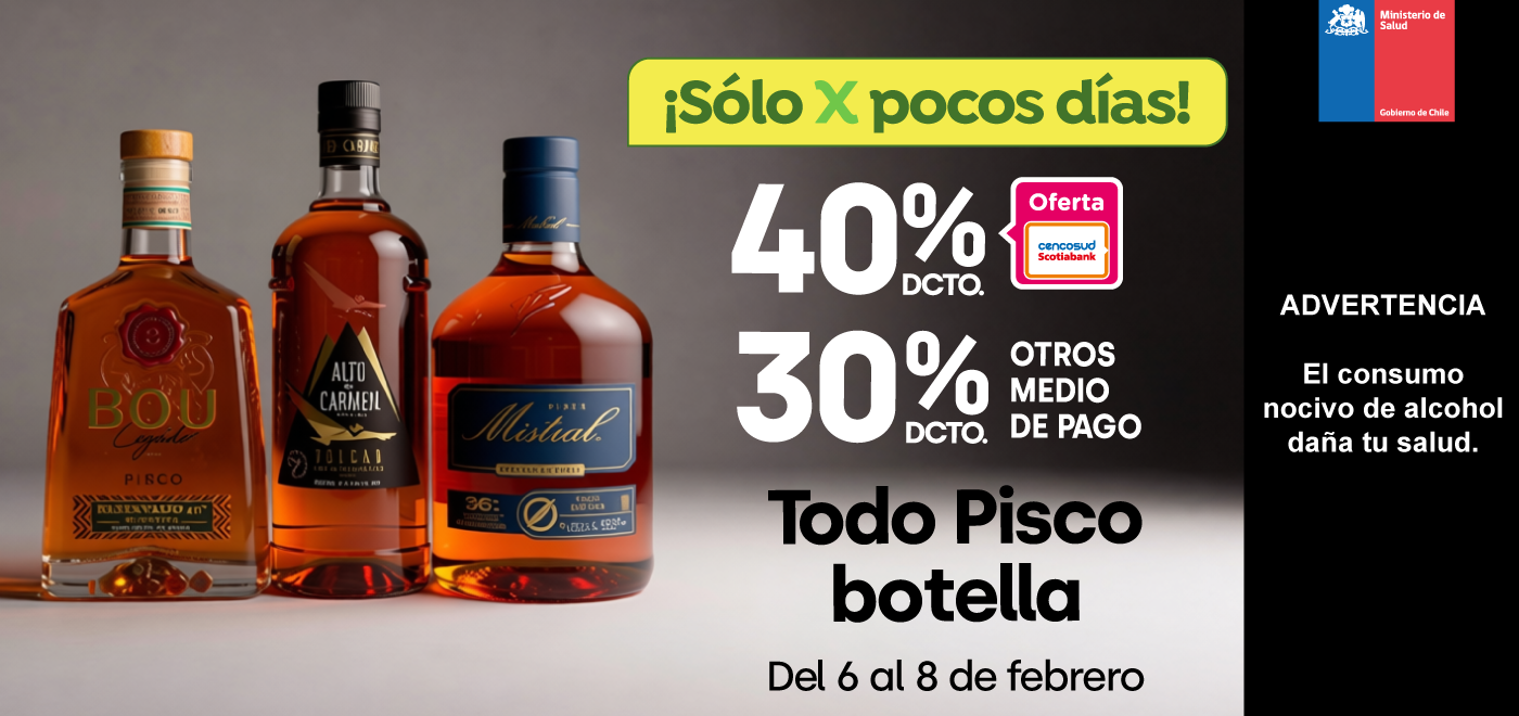 Especial - Todo pisco botella 30% TMP 40% TC  - 07-02-2026 al 08-02-2026