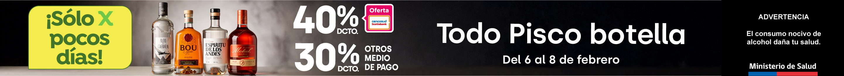 Especial - Todo pisco botella 30% TMP 40% TC  - 07-02-2026 al 08-02-2026