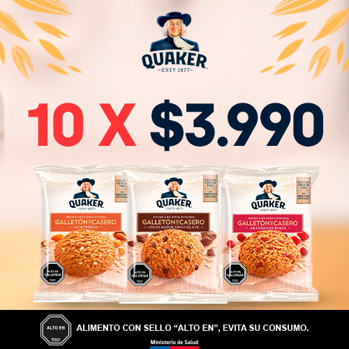Galletones Quaker 10x $3.990