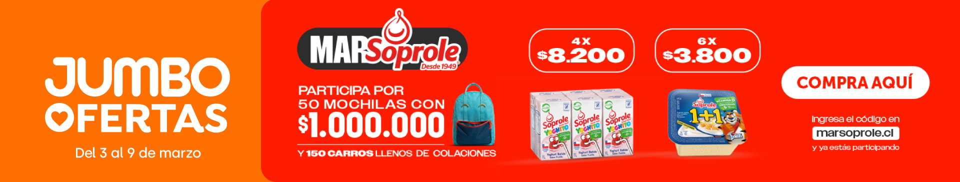 Banner ppal proveedor - SOPROLE - MarSoprole Back to School - 03-03-2026 al 09-03-2026