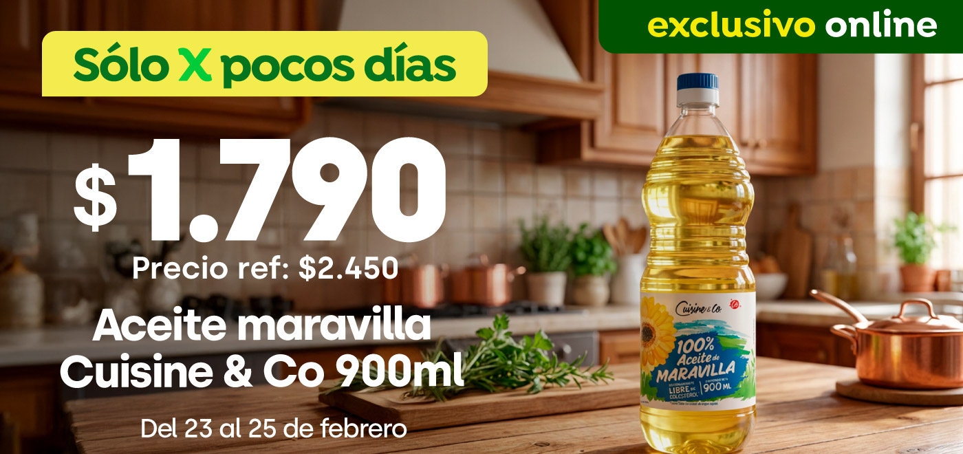 Bombazo excl ecomm - Aceite maravilla C&Co $1.790 (p.ref. $2.450) - 46076 al 46078