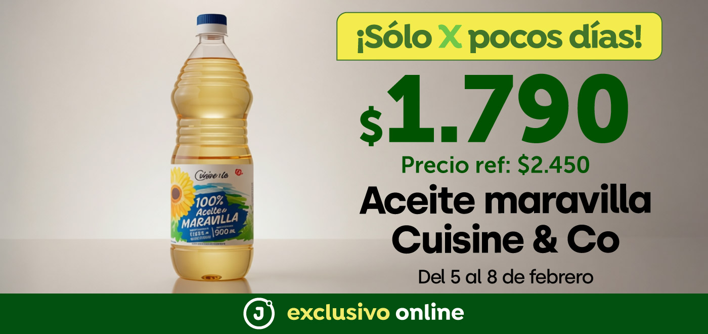 Bombazo exclusivo ecomm - Aceite maravilla C&Co $1.790 (p.ref. $2.450) - 05-02-2026 al 08-02-2026
