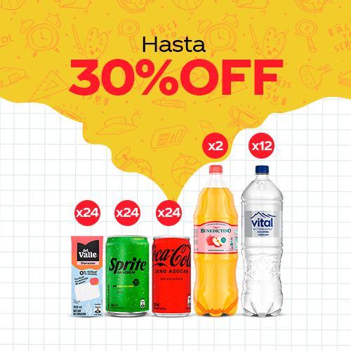 Néctar, aguas y jugos hasta 30% dcto.