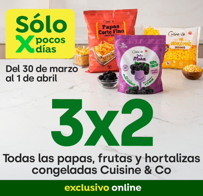 Bombazo excl ecomm - BOMBAZO 3X2 TODAS LAS PAPAS, FRUTAS Y HORTALIZAS CONGELADAS C&CO - 30-03-2026 al 01-04-2026