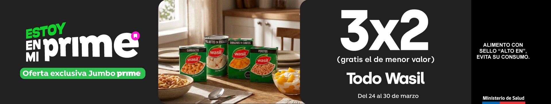 Prime - Todo Wasil 3x2 (Gratis el de menor valor) - 24-03-2026 al 30-03-2026