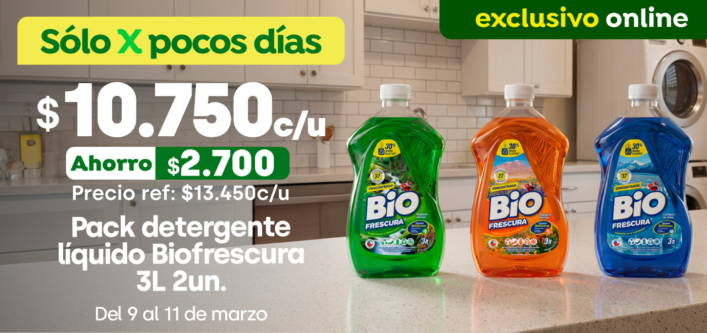 Bombazo excl ecomm - Bombazo Packs X2 Biofrescura Códigos: 1761167, 1821517, 1821518 a $10.750 - 46090 al 46092
