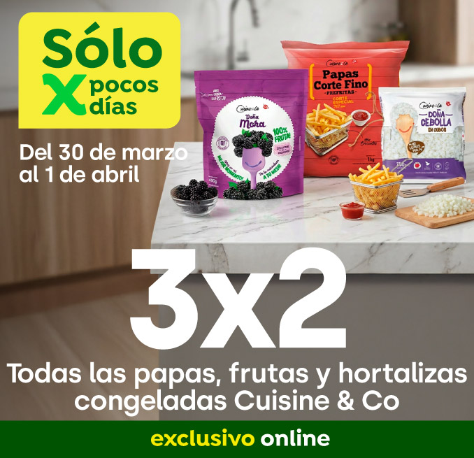 Bombazo excl ecomm - BOMBAZO 3X2 TODAS LAS PAPAS, FRUTAS Y HORTALIZAS CONGELADAS C&CO - 30-03-2026 al 01-04-2026