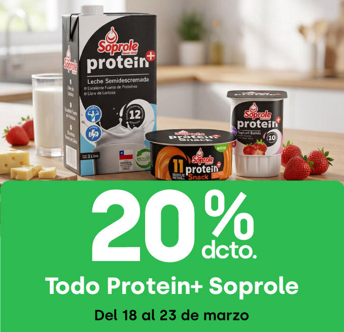 Ciclos - Todo Protein + Soprole 20%dcto  - 18-03-yyyy al 23-03-yyyy