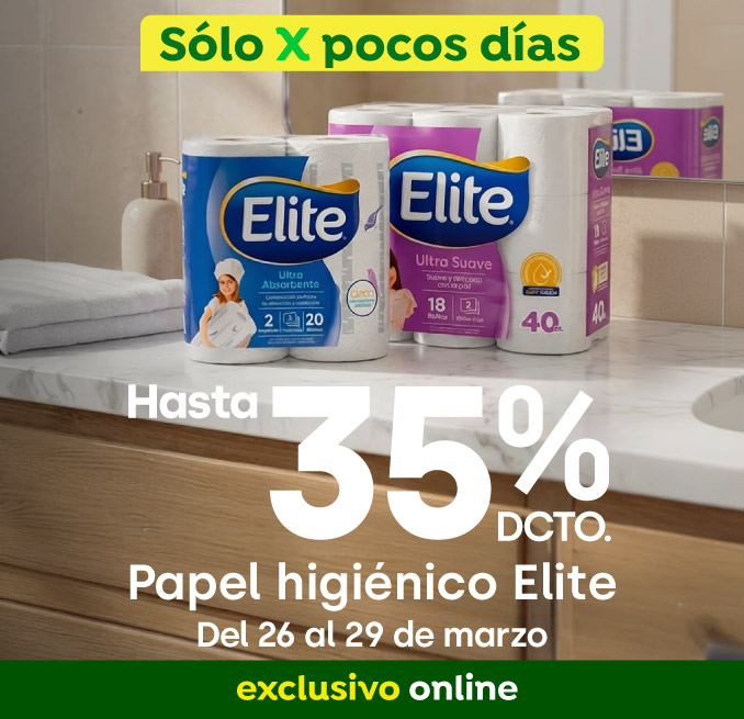 Bombazo excl ecomm - Pepel Higiéico Elite hasta 35% dcto - 26-03-2026 al 29-03-2026