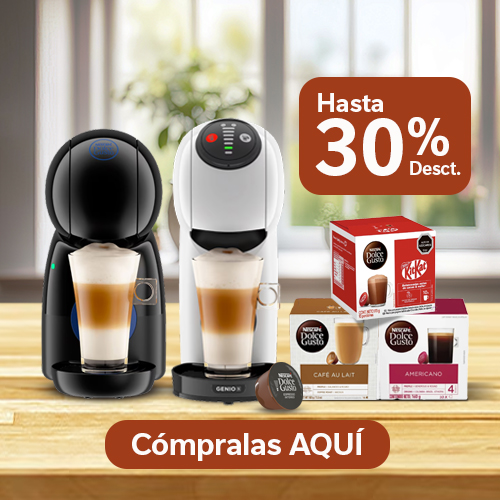Cafeteras y cápsulas Dolce Gusto hasta 30% dcto.