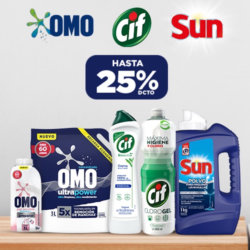Productos de limpieza hasta 25% dcto.