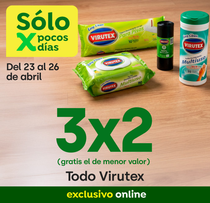Bombazo excl ecomm - VIRUTEX- Todo Virutex 3x2 - 23-04-2026 al 26-04-2026