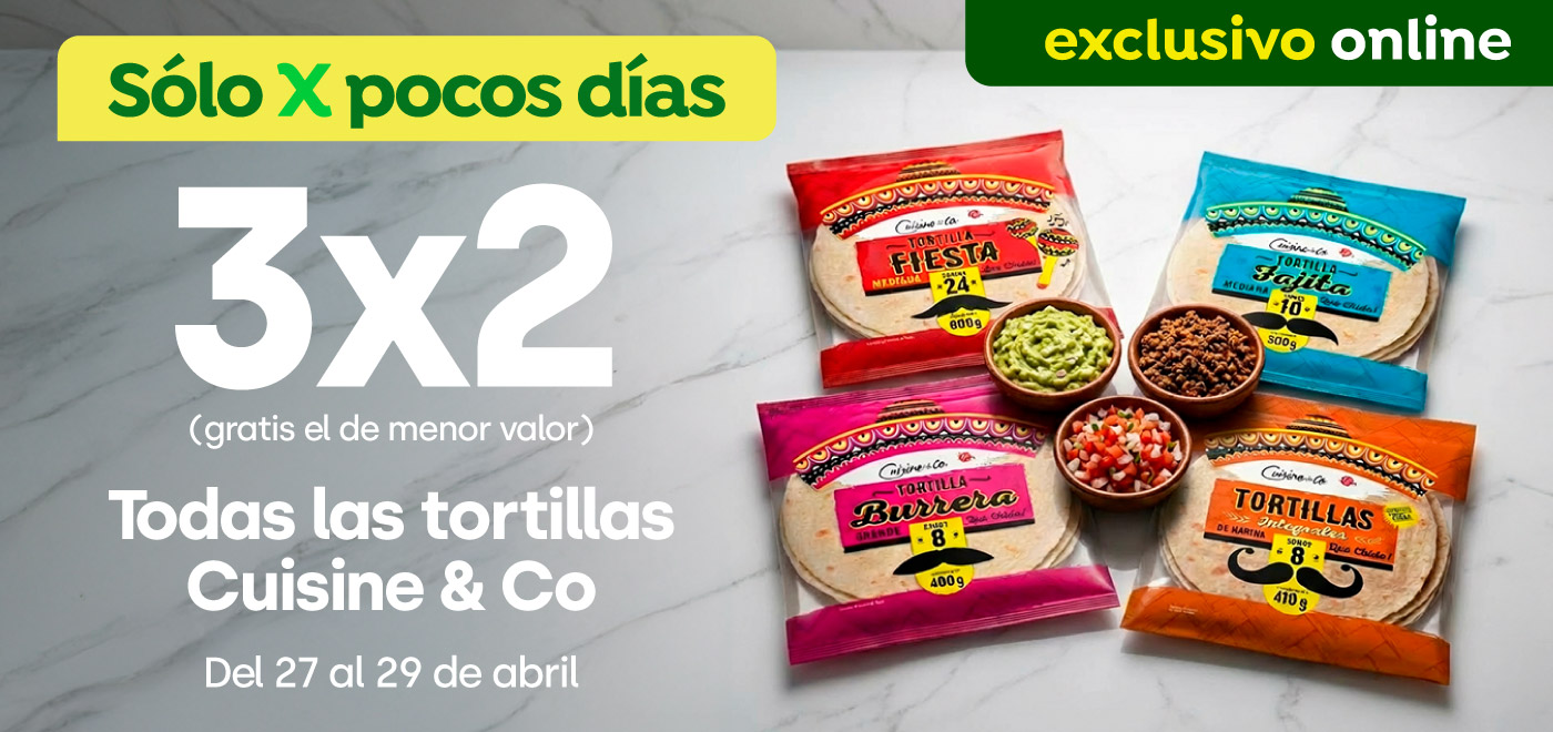 Bombazo excl ecomm - TODAS LAS TORTILLAS C&CO 3X2  - 27-04-2026 al 29-04-2026