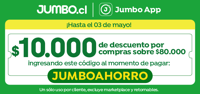 Bombazo excl ecomm - 10.000 POR COMPRAS SOBRE 80.000 CUPON: JUMBOAHORRO - 28-04-2026 al 03-05-2026