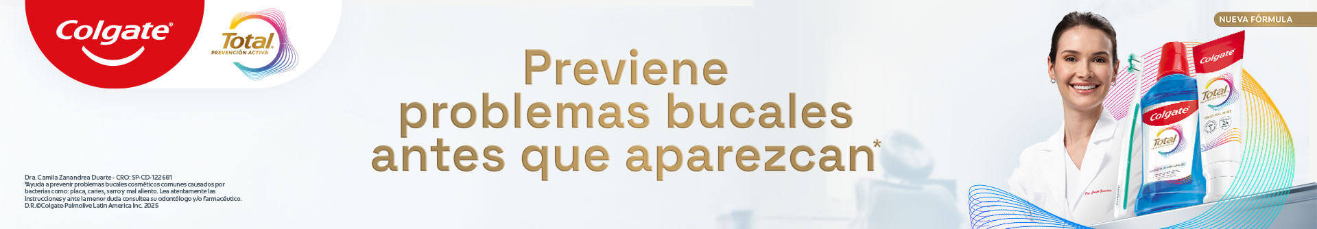 Landing proveedor - COLGATE - Banner principal Previene problemas bucales (espacio 1) - 14-04-2026 al 14-05-2026