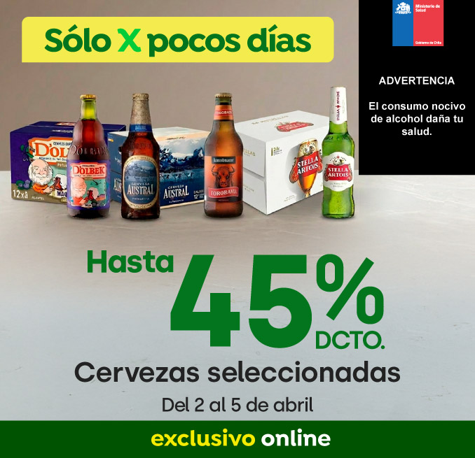 Bombazo exclusivo ecomm - Cervezas seleccionadas hasta 45% - 02-04-2026 al 05-04-2026