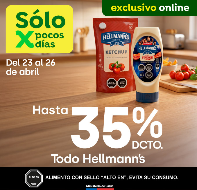  Excl ecomm todo Hellmann's hasta 35%