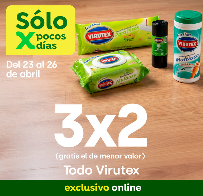 Bombazo excl ecomm - VIRUTEX- Todo Virutex 3x2 - 23-04-2026 al 26-04-2026
