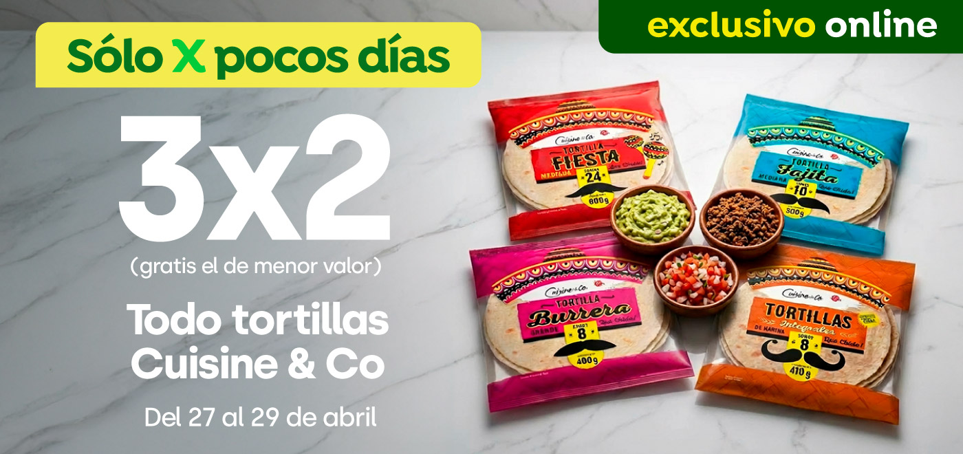 Bombazo excl ecomm - TODAS LAS TORTILLAS C&CO 3X2  - 27-04-2026 al 29-04-2026