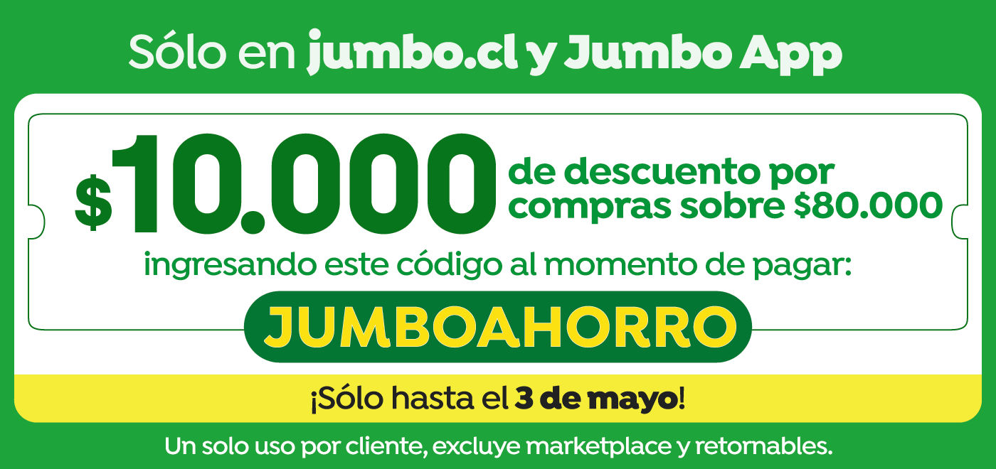 Bombazo excl ecomm - 10.000 POR COMPRAS SOBRE 80.000 CUPON: JUMBOAHORRO - 28-04-2026 al 03-05-2026