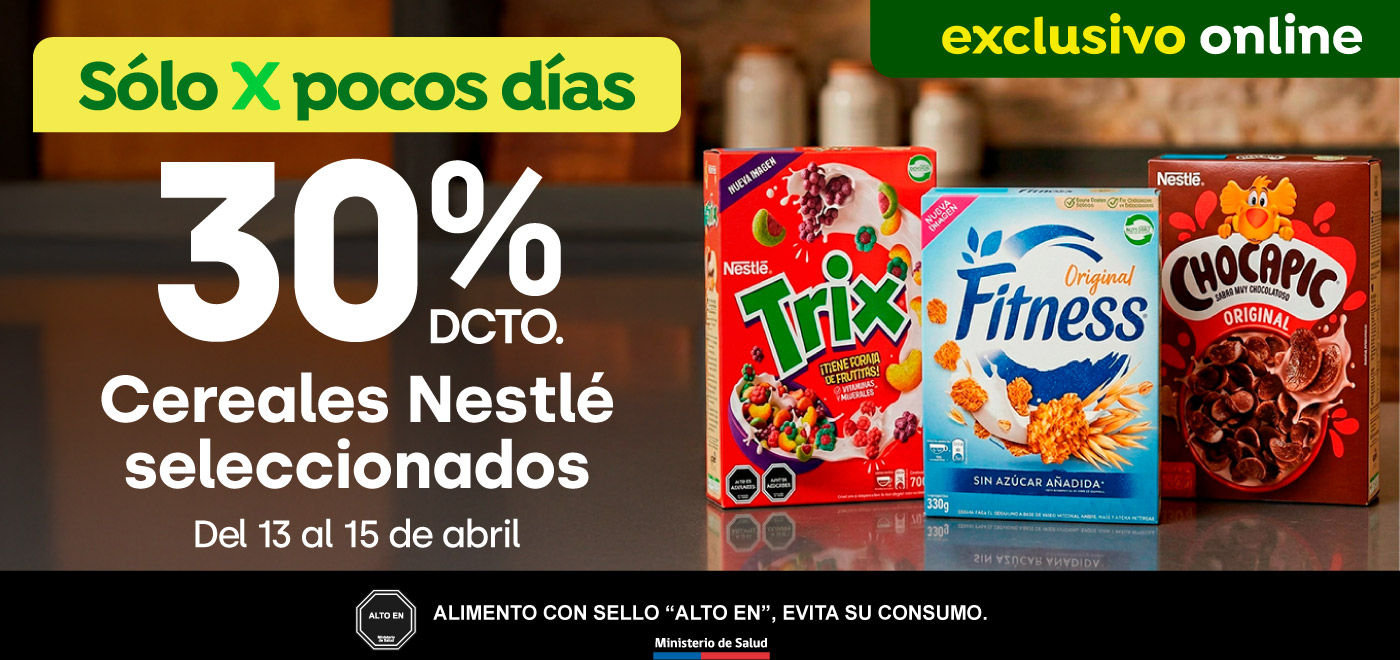 Bombazo excl ecomm - CEREALES NESTLÉ SELECCIONADOS 30% DCTO - 13-04-2026 al 15-04-2026