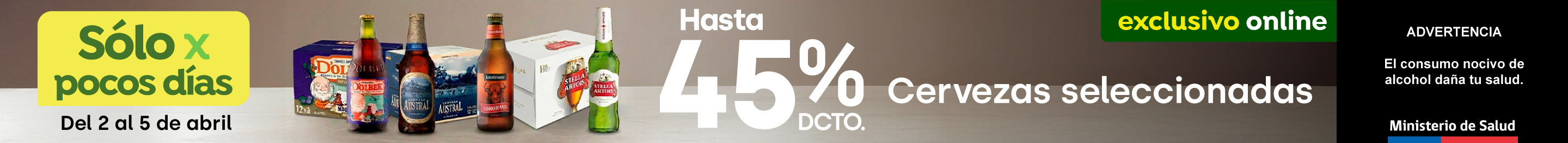 Bombazo exclusivo ecomm - Cervezas seleccionadas hasta 45% - 02-04-2026 al 05-04-2026