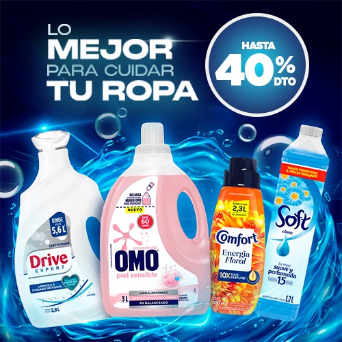 Detergente Y suavizante hasta 40% dcto.
