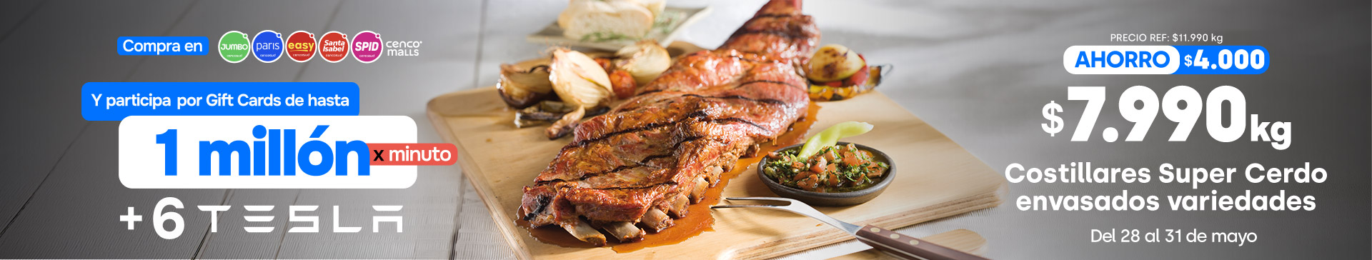 COSTILLARES SUPER CERDO VARIEDADES ENVASADO $7.990