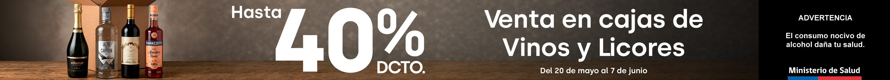 Especial - Venta en cajas de Vinos y Licores hasta 40% - 20-05-2026 al 07-06-2026