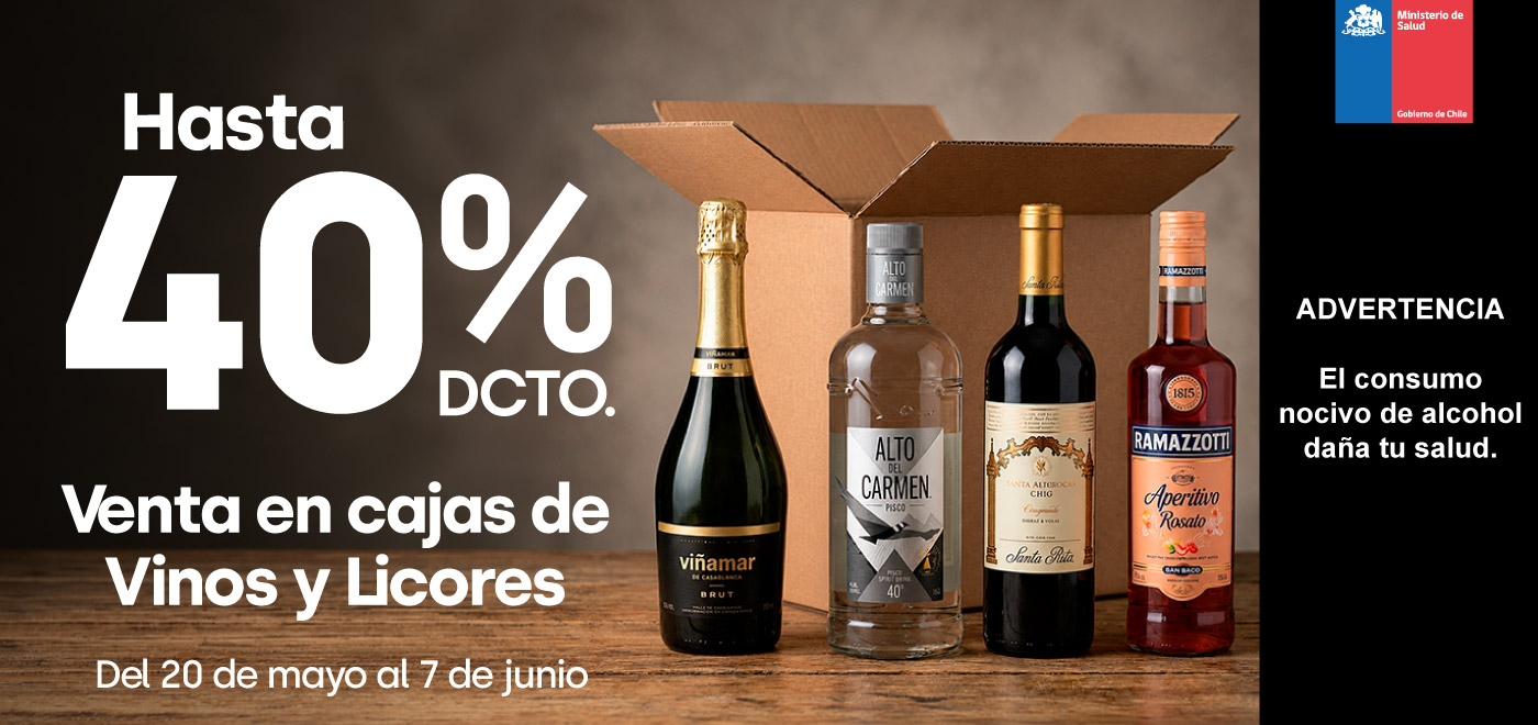 Especial - Venta en cajas de Vinos y Licores hasta 40% - 20-05-2026 al 07-06-2026