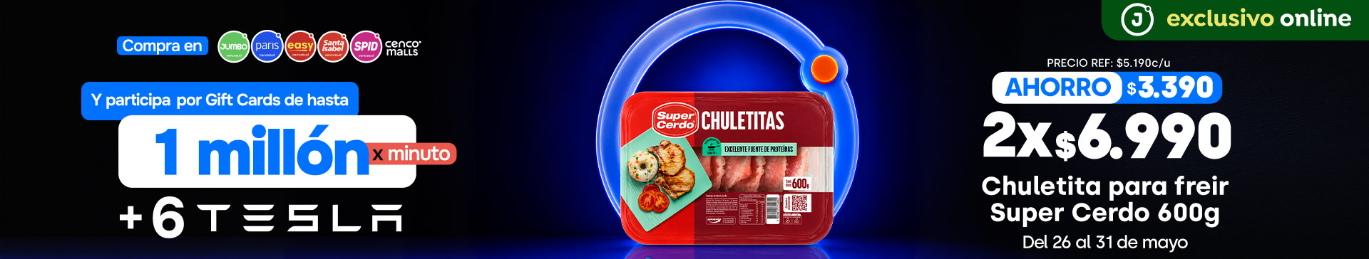 Bombazo excl ecomm - CHULETITA PARA FREIR SUPER 600 GR 2x 6990 (P.REF. 5.190) - 26-05-2026 al 31-05-2026