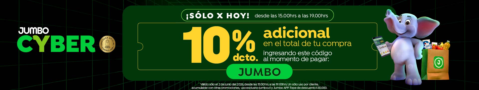 enlace tv: cupón con 10% que pisa las promos (martes) es en la tarde, hasta el final de día