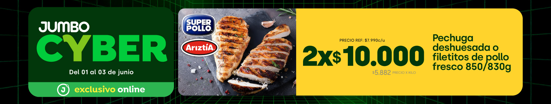 pechuga deshuesada filetito de pollo Super Pollo ariztía fresco 850 830G 2x (p. . ) x kg