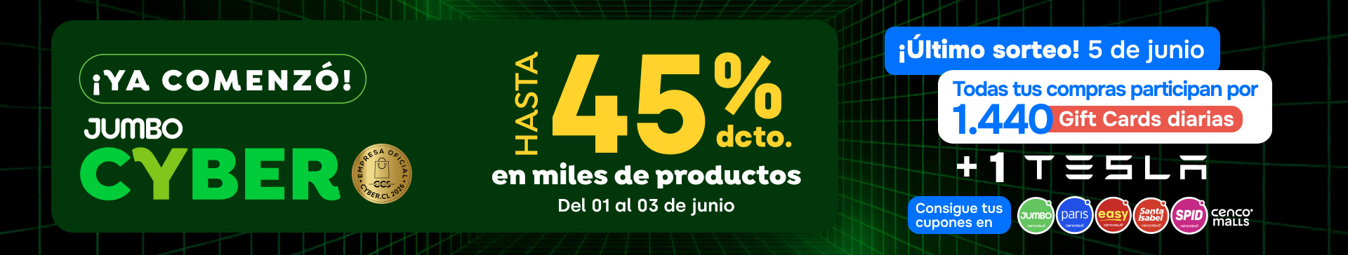 cyber jumbo hasta 45%