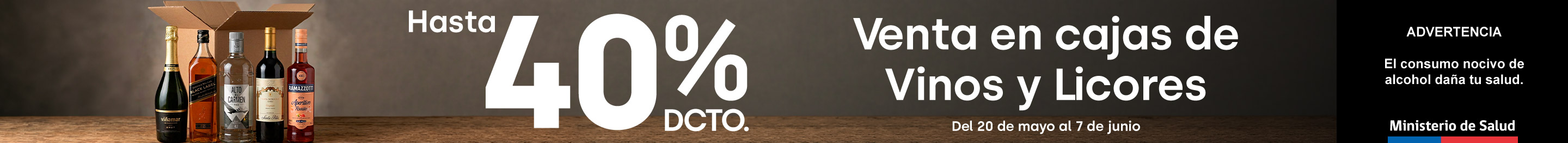 Especial - Venta en cajas de Vinos y Licores hasta 40% - 20-05-2026 al 07-06-2026