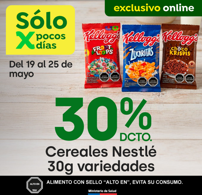 Bombazo excl ecomm - CEREALES NESTLÉ 300G VARIEDADES 30% DCTO - 19-05-2026 al 25-05-2026