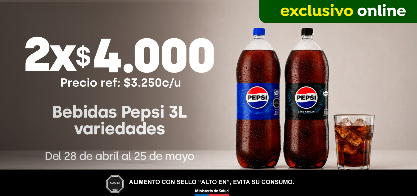 Exclusivas - Pepsi variedades 3LT 2x 4.000 (pref: 3.250) - 28-04-2026 al 25-05-2026
